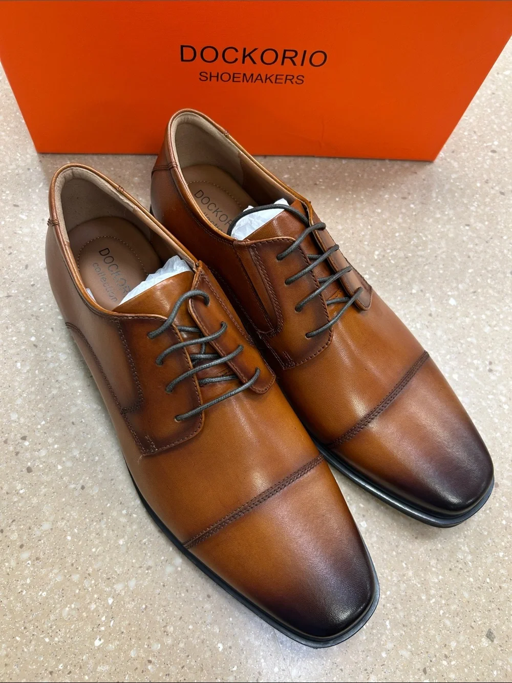 Men's Oxford Leather Shoes Mens Brown 10.5
